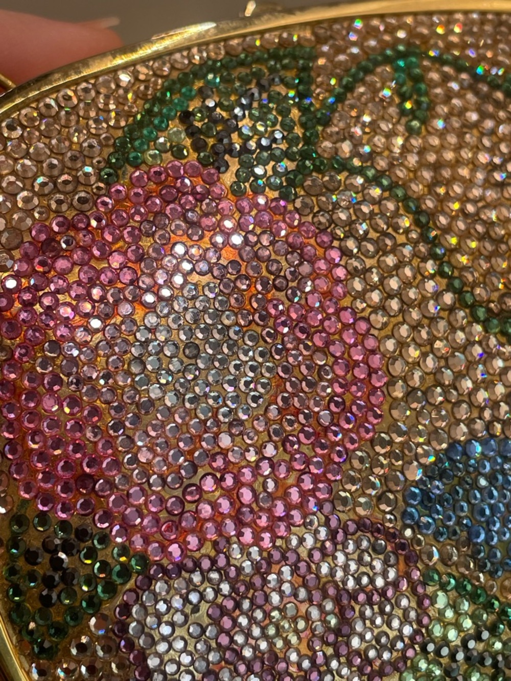 JUDITH LEIBER READ! USED Floral Swarovski Crystals GoldTone Shoulder Bag/Purse - Picture 2 of 15